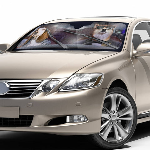 Image of Dog And Car Auto Sun Shades