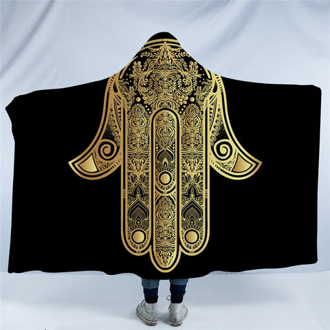 Image of Upside Down Holly Hand Hooded Blanket