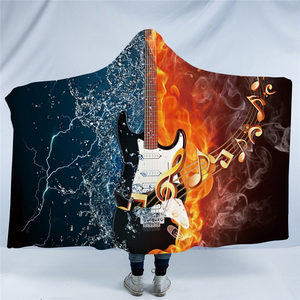 Elemental Contrast Rock Guitar Hooded Blanket