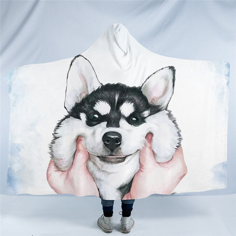 Image of Pinched Husky Hooded Blanket