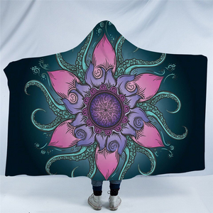 Demonic Lotus Tentacles Hooded Blanket