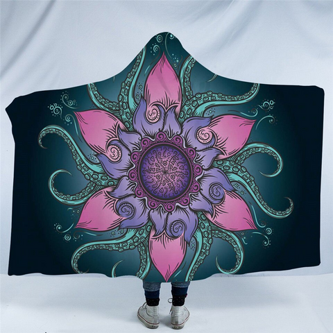 Image of Demonic Lotus Tentacles Hooded Blanket