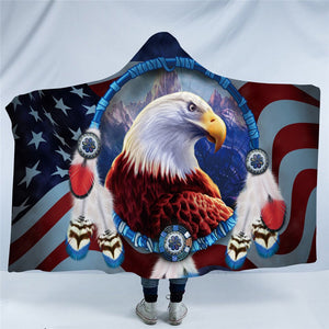3D Framed Bald Eagle Hooded Blanket