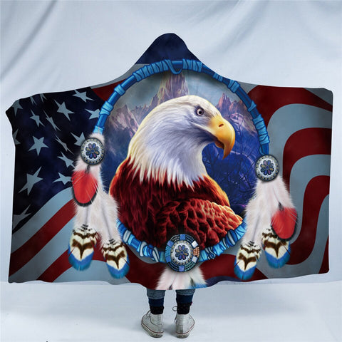 Image of 3D Framed Bald Eagle Hooded Blanket