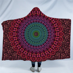 Spiritual Atomic Mandala Hooded Blanket