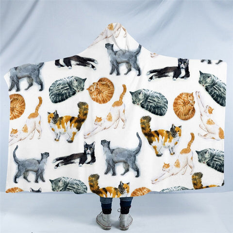 Image of Kitty Cat Moments Hooded Blanket