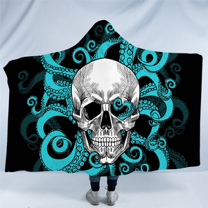 Skull On Kraken Hooded Blanket