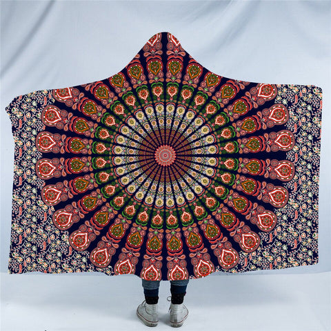 Image of Mandala Textile Style Hooded Blanket