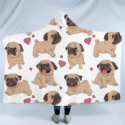 Image of Lovely Pug STR017422016 Hooded Blanket