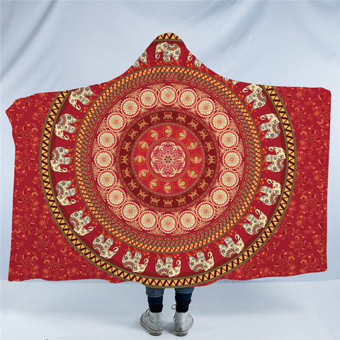 Image of Concentric Mandala Glitter Hooded Blanket