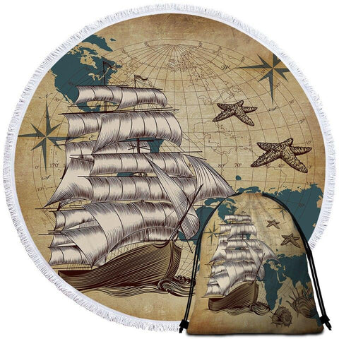 Image of Set Sail Round Towel Set - Beddingify