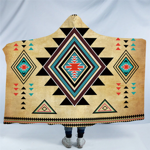 Aztec Pattern Hooded Blanket