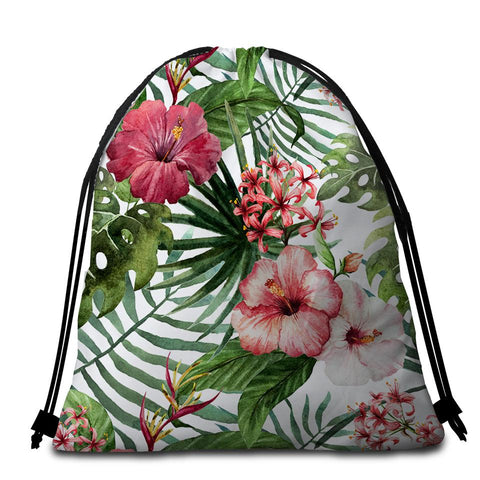 Image of Tropical Hibiscus Round Towel Set - Beddingify