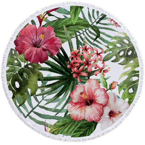 Image of Tropical Hibiscus Round Towel Set - Beddingify