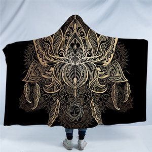 Holy Lotus Black STR017511016 Hooded Blanket