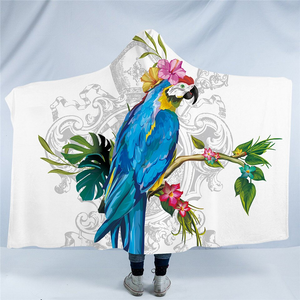 Nature Parrot Hooded Blanket