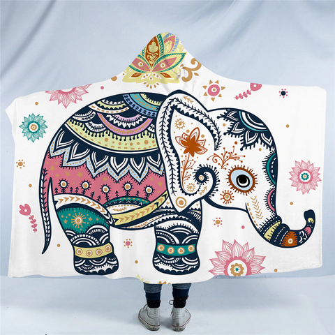 Image of Cartoon Elephant Hooded Blanket