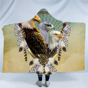 Bald Eagles Framed Hooded Blanket