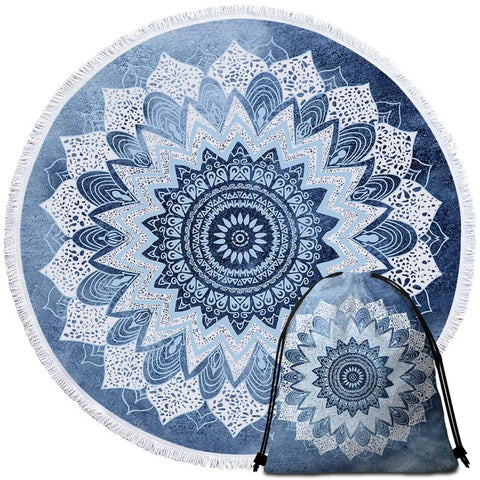 Image of Bali Blue Surf Round Towel Set - Beddingify