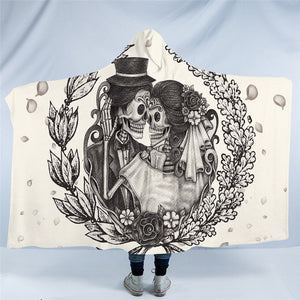 Skeleton Wedding Hooded Blanket