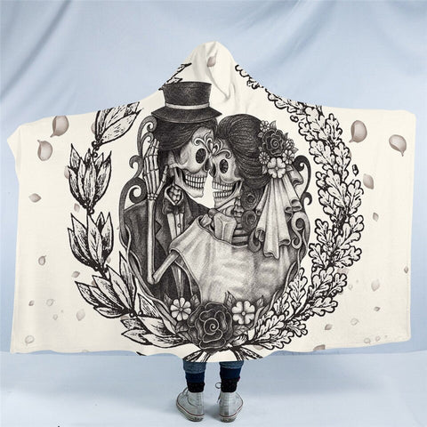 Image of Skeleton Wedding Hooded Blanket