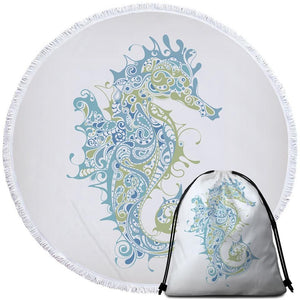 The Original  Sugar Seahorse Round Towel Set - Beddingify