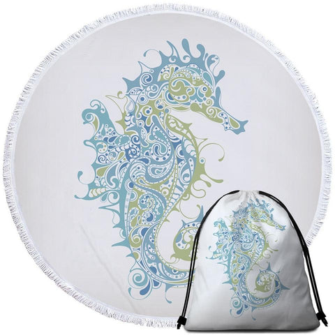 Image of The Original  Sugar Seahorse Round Towel Set - Beddingify