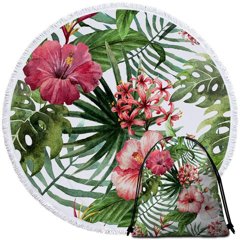 Image of Tropical Hibiscus Round Towel Set - Beddingify