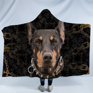 3D Dog Chain Themed Hooded Blanket