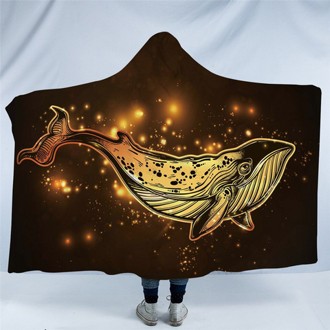 Image of Blue Whale Sparkles Hooded Blanket