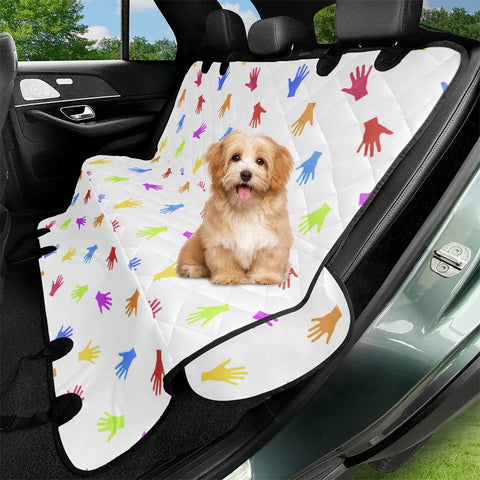 Image of Multicolored Hands Silhouette Motif Design Pet Seat Covers