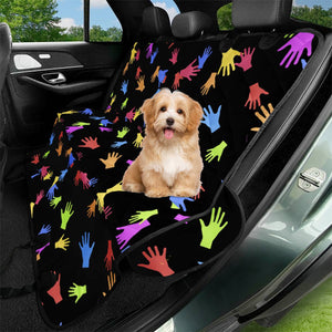 Multicolored Hands Silhouette Motif Design Pet Seat Covers