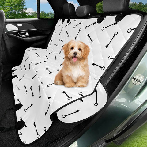 Image of Antique Key Graphic Silhouette Motif Pattern Pet Seat Covers