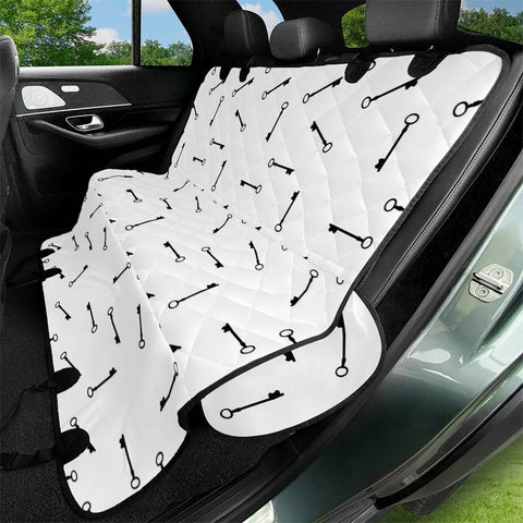 Image of Antique Key Graphic Silhouette Motif Pattern Pet Seat Covers