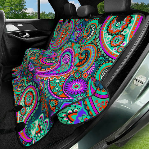 Image of Dark Multicolored Indian Paisley Pattern 1 Pet Seat Covers