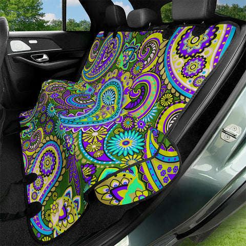 Image of Dark Multicolored Indian Paisley Pattern 2 Pet Seat Covers