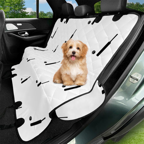 Image of Black And White Cricket Sport Motif Print Pattern Pet Seat Covers