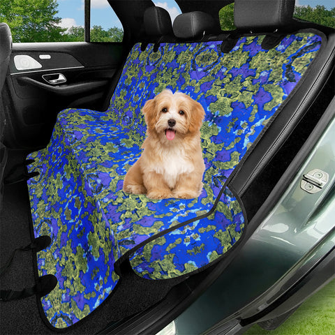 Image of Gold And Blue Fancy Ornate Pattern Pet Seat Covers