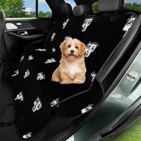 Image of Man Head Caricature Drawing Pattern Pet Seat Covers