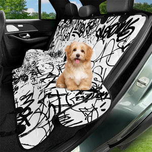 Black And White Graffiti Abstract Collage Print Pattern Pet Seat Covers