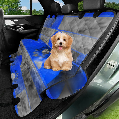 Image of Photo Collage Coquelicots Bleu Pet Seat Covers