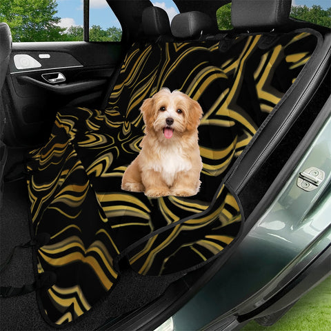 Image of Black And Orange Geometric Design Pet Seat Covers