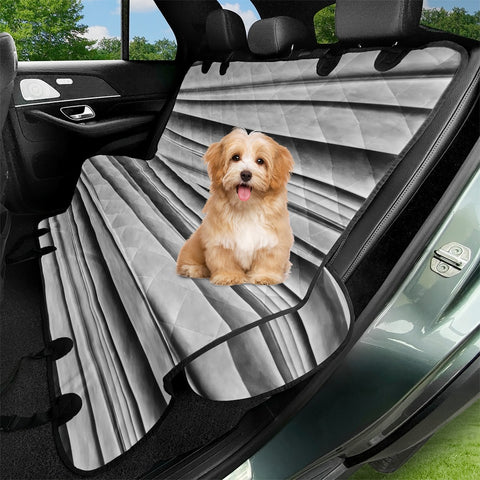 Image of Bright Grey Linear Abstract Print Pet Seat Covers