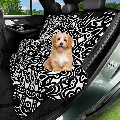 Image of Ethnic Black And White Pattern Pet Seat Covers