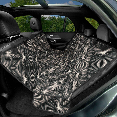 Image of Modern Tribal Silver Ornate Pattern Print Pet Seat Covers