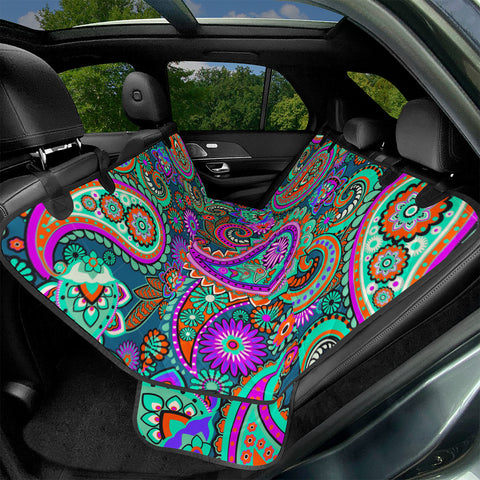 Image of Dark Multicolored Indian Paisley Pattern 1 Pet Seat Covers