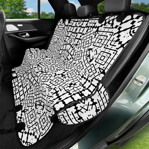 Image of Modern Black And White Geometric Print Pet Seat Covers