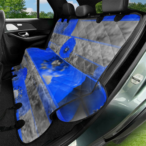 Image of Photo Collage Coquelicots Bleu Pet Seat Covers