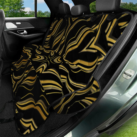 Image of Black And Orange Geometric Design Pet Seat Covers