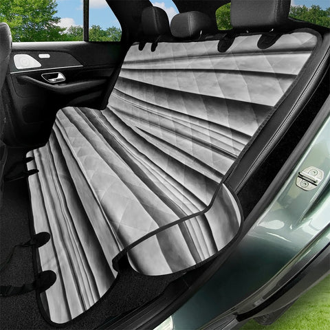 Image of Bright Grey Linear Abstract Print Pet Seat Covers